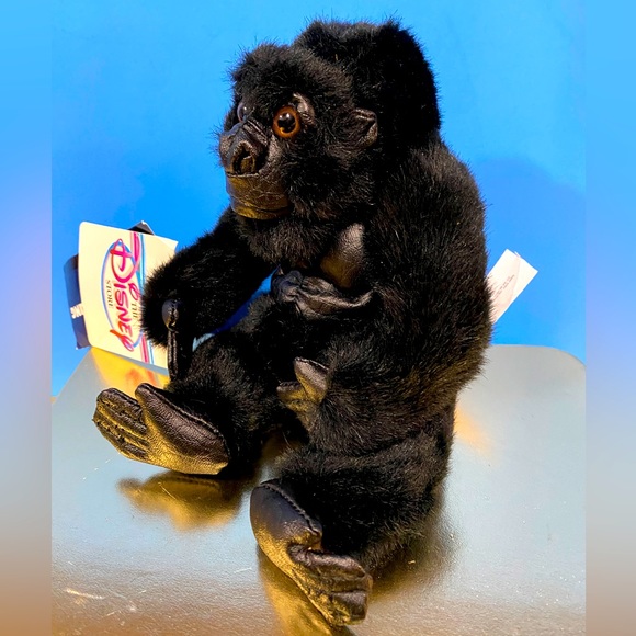 DISNEY STORE NWT VINTAGE 1990s MIGHTY JOE YOUNG BLACK GORILLA BEAN BAG PLUSH - Picture 1 of 9